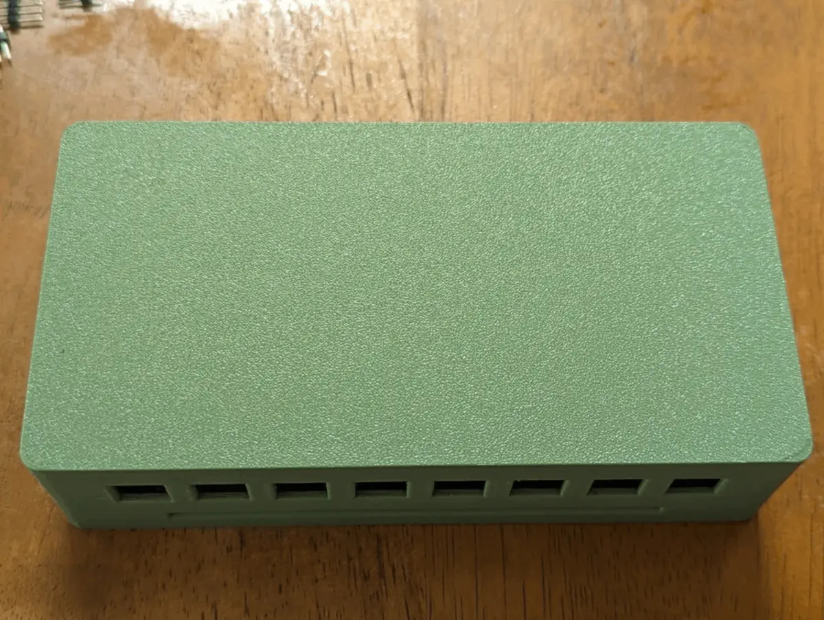 3D-printed case, closed